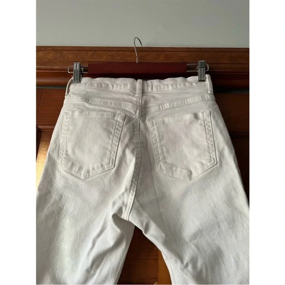 Everlane Women's High Rise Kick Crop Jeans Raw Hem Denim White Size 25R - Picture 10 of 11